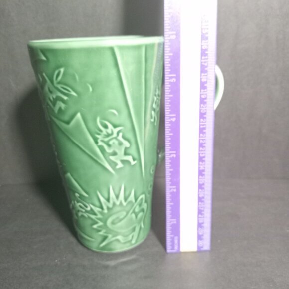 Starbucks Vintage Chaleur Embossed Green Ceramic Travel Mug Siren Mermaid - Picture 11 of 14